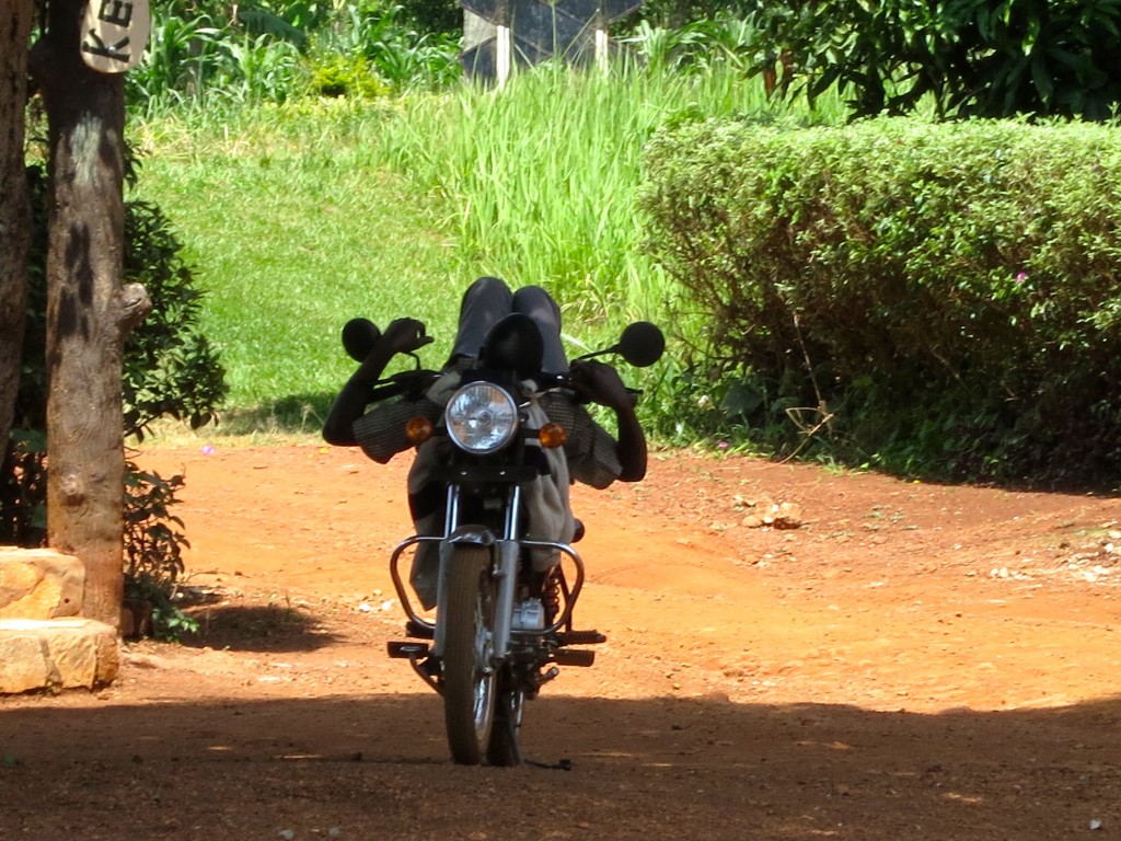 A man and his bike. Ultimate relaxation. Taken in Jinja, Uganda