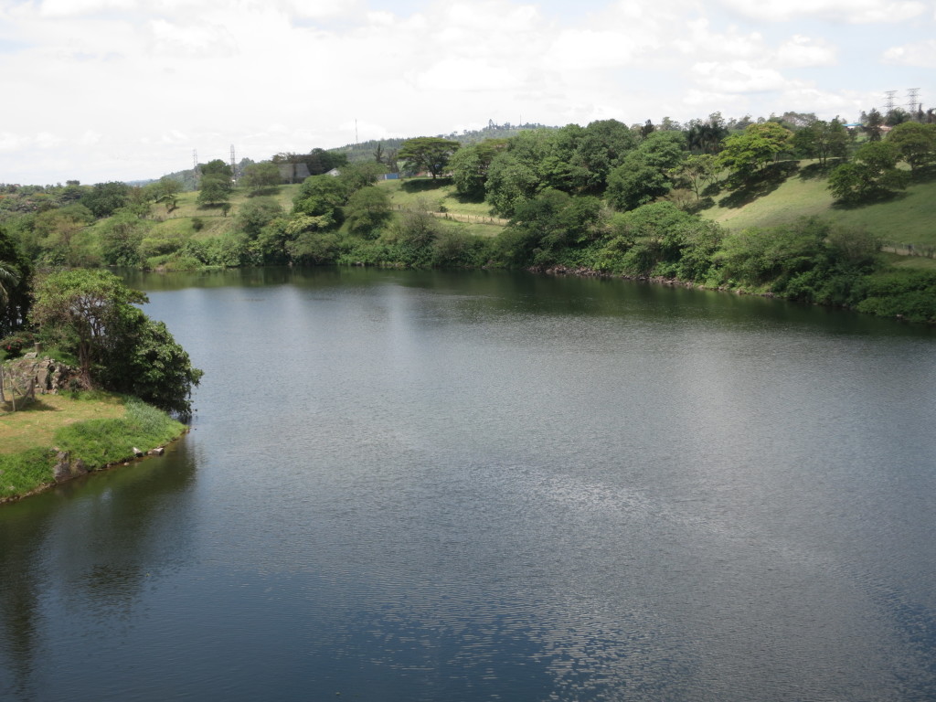 Driving over Lake Victoria, on  our way to Jinja.