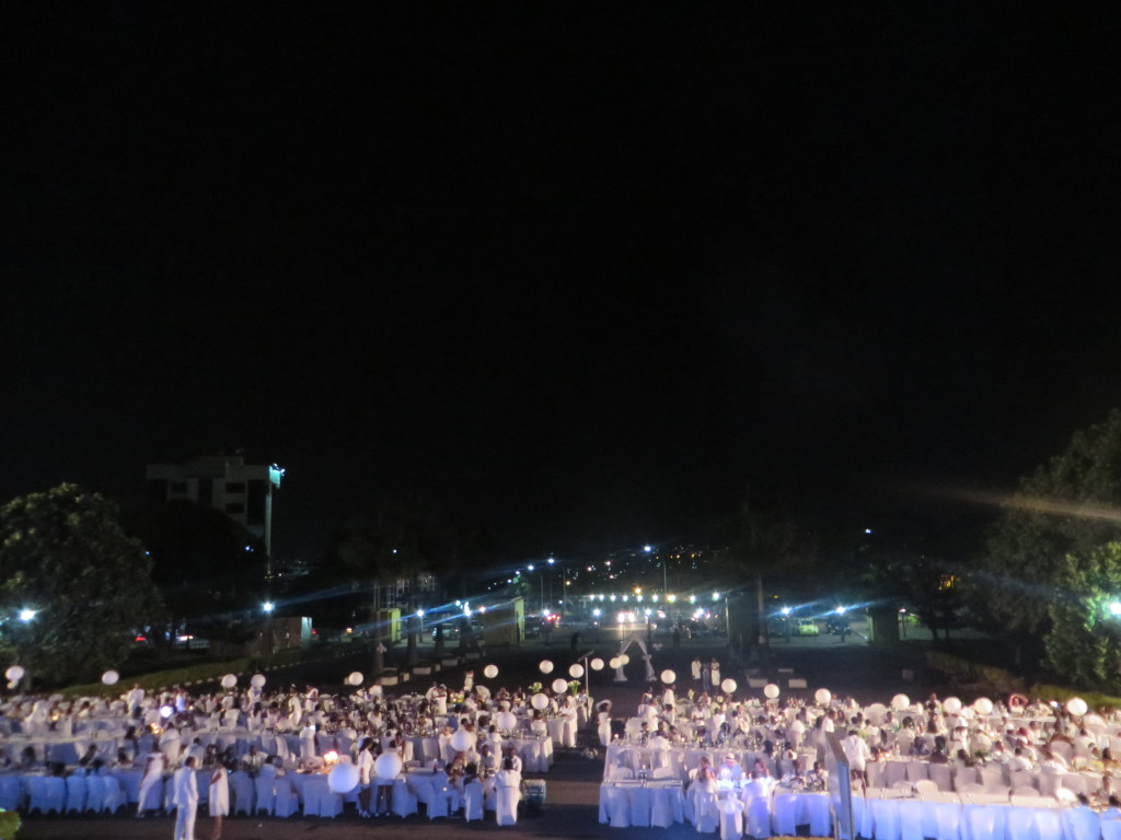 A view of Diner en Blanc at Amahoro Stadium, from above.